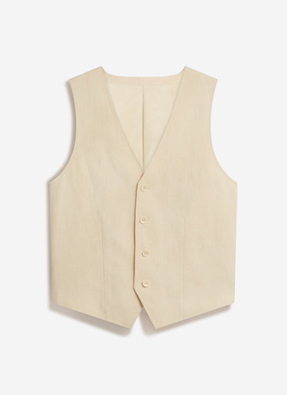 Men's Waistcoat - Linen - Cream | Percival