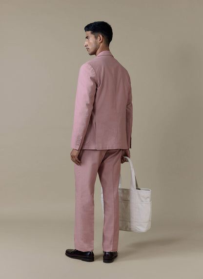 Men's Dusty Pink Tailored Blazer - Linen | Percival