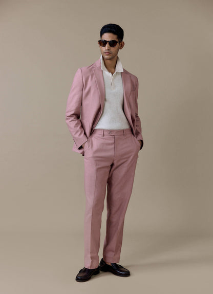 Men's Dusty Pink Tailored Blazer - Linen | Percival