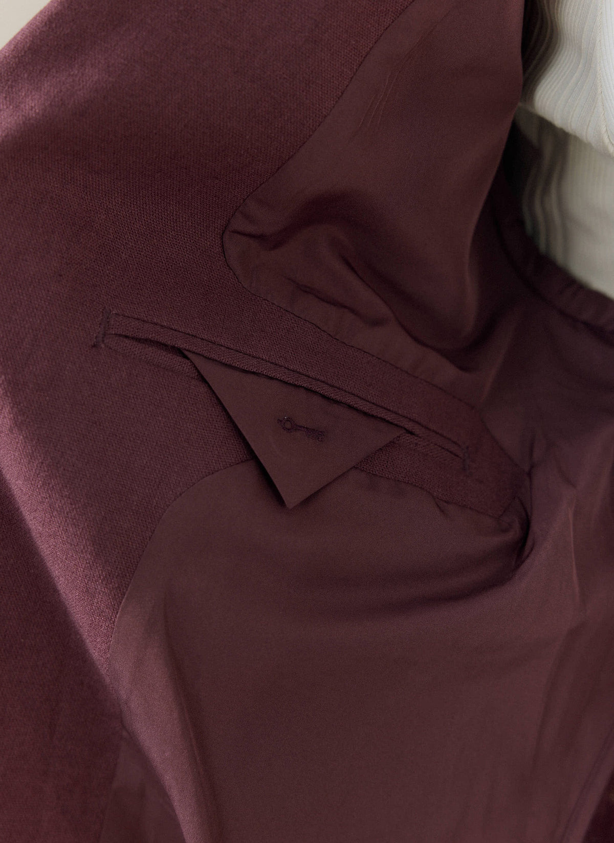Men's Burgundy Tailored Blazer - Linen Blend | Percival