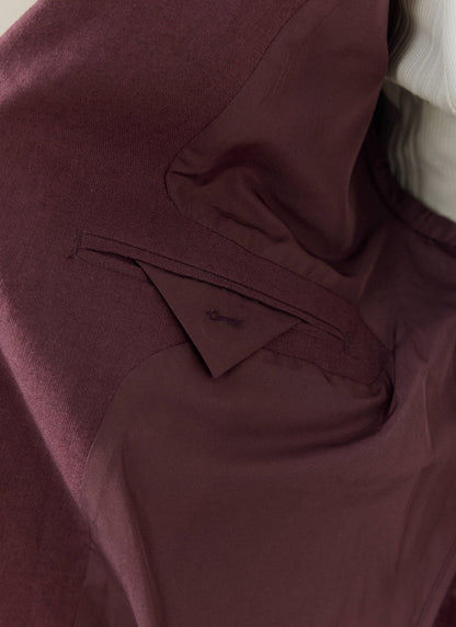 Men's Burgundy Tailored Blazer - Linen Blend | Percival