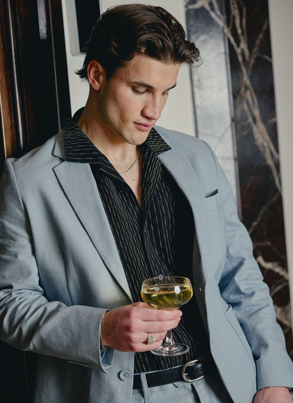 Percival Men's Linen Blazer - Wedding Suit Jacket - Light Blue | Percival