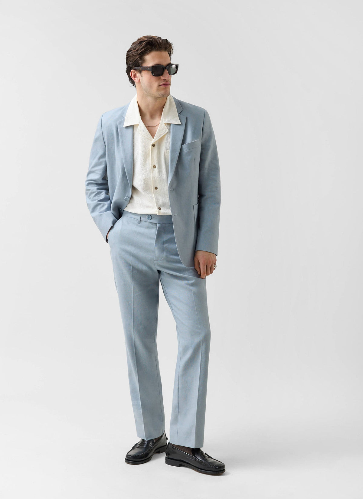 Percival Men's Linen Blazer - Wedding Suit Jacket - Light Blue | Percival