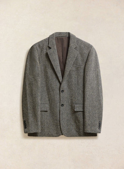 Men's Birdseye Wool Tailored Blazer - Suit Jacket - Grey | Percival