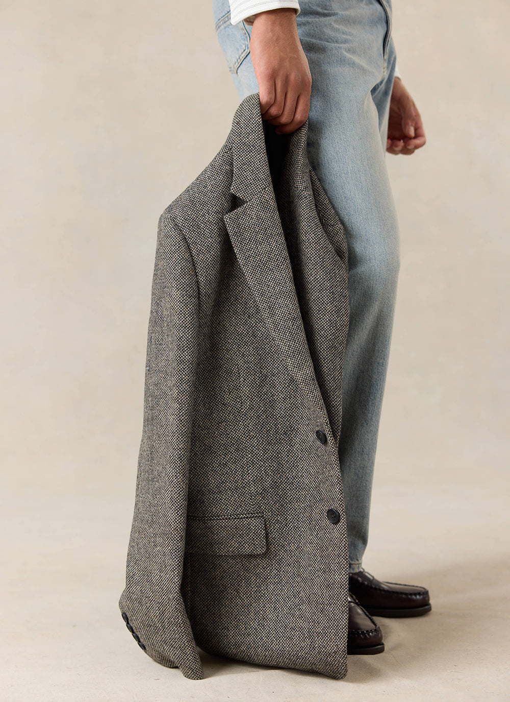 Men's Birdseye Wool Tailored Blazer - Suit Jacket - Grey | Percival
