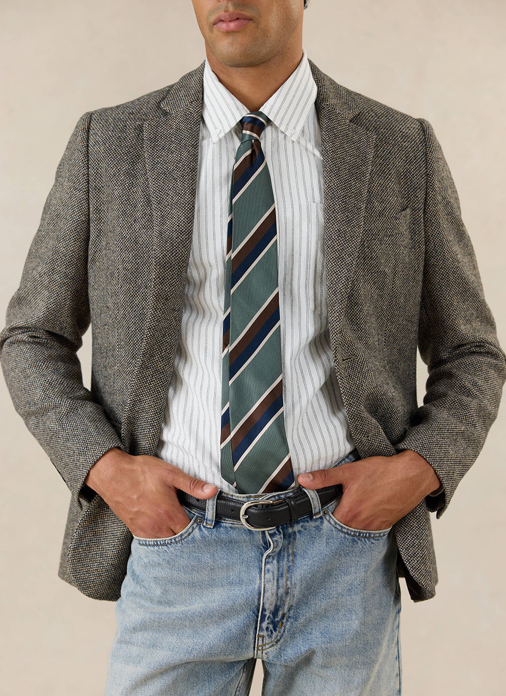 Men's Birdseye Wool Tailored Blazer - Suit Jacket - Grey | Percival