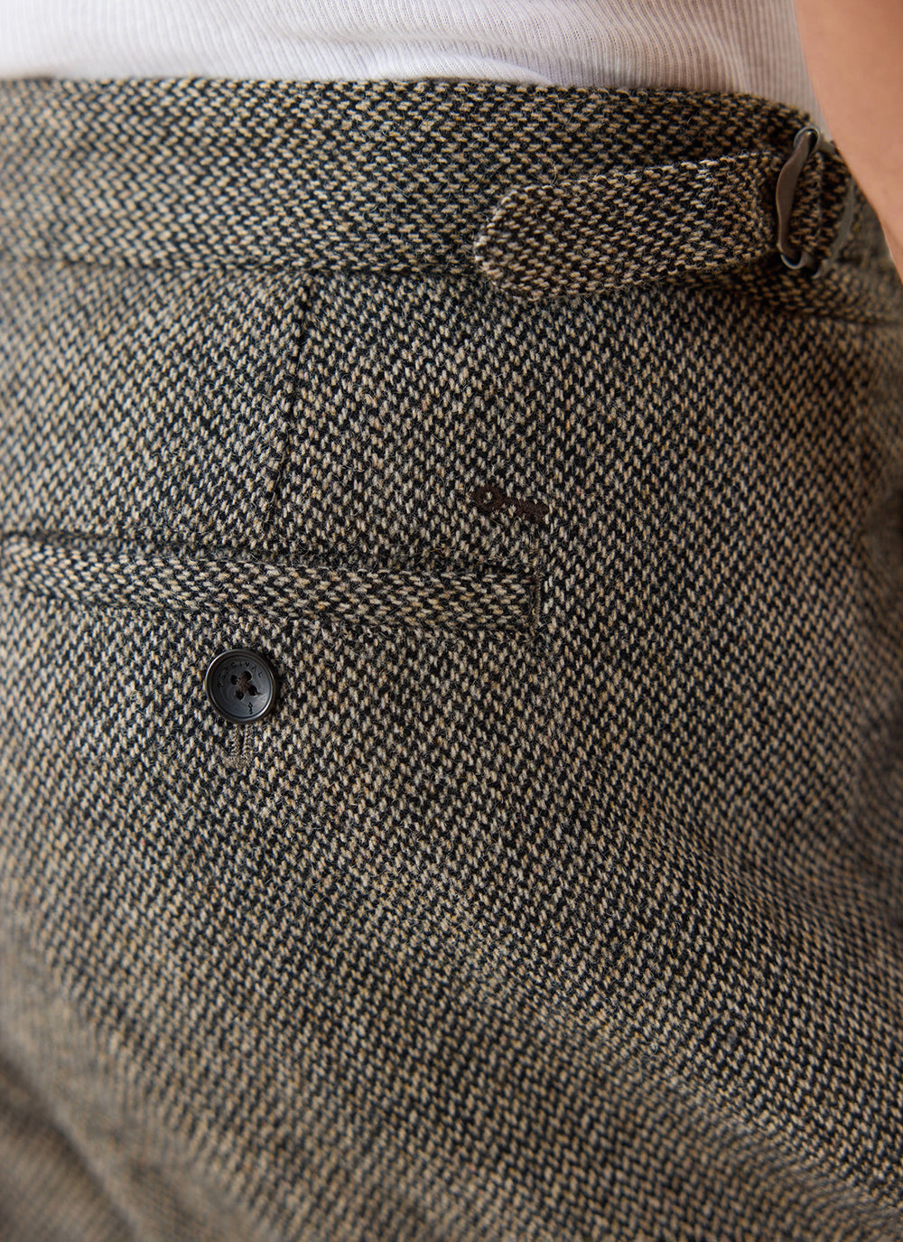 Men's Double Pleated Tailored Trousers - Grey Birdseye Wool | Percival
