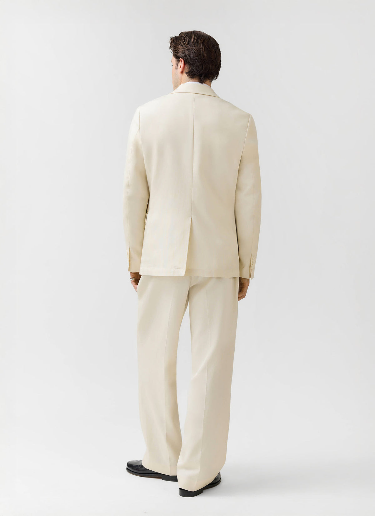 Men's 3 Button Blazer - Cream Suit Jacket - Lyocell | Percival