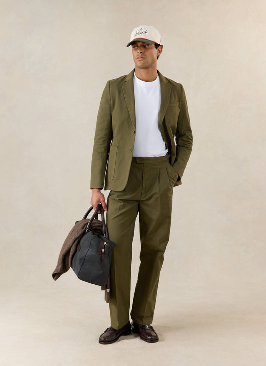 Men's Tailored Moleskin Blazer - Suit Jacket - Forest Green | Percival