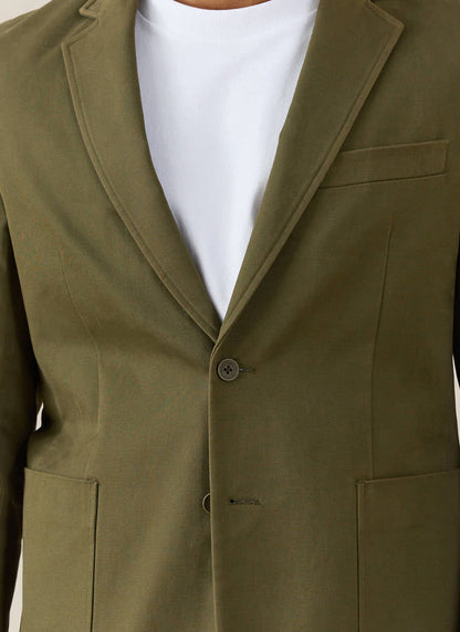 Men's Tailored Moleskin Blazer - Suit Jacket - Forest Green | Percival