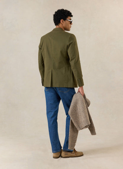 Men's Tailored Moleskin Blazer - Suit Jacket - Forest Green | Percival