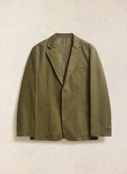 Men's Tailored Moleskin Blazer - Suit Jacket - Forest Green | Percival