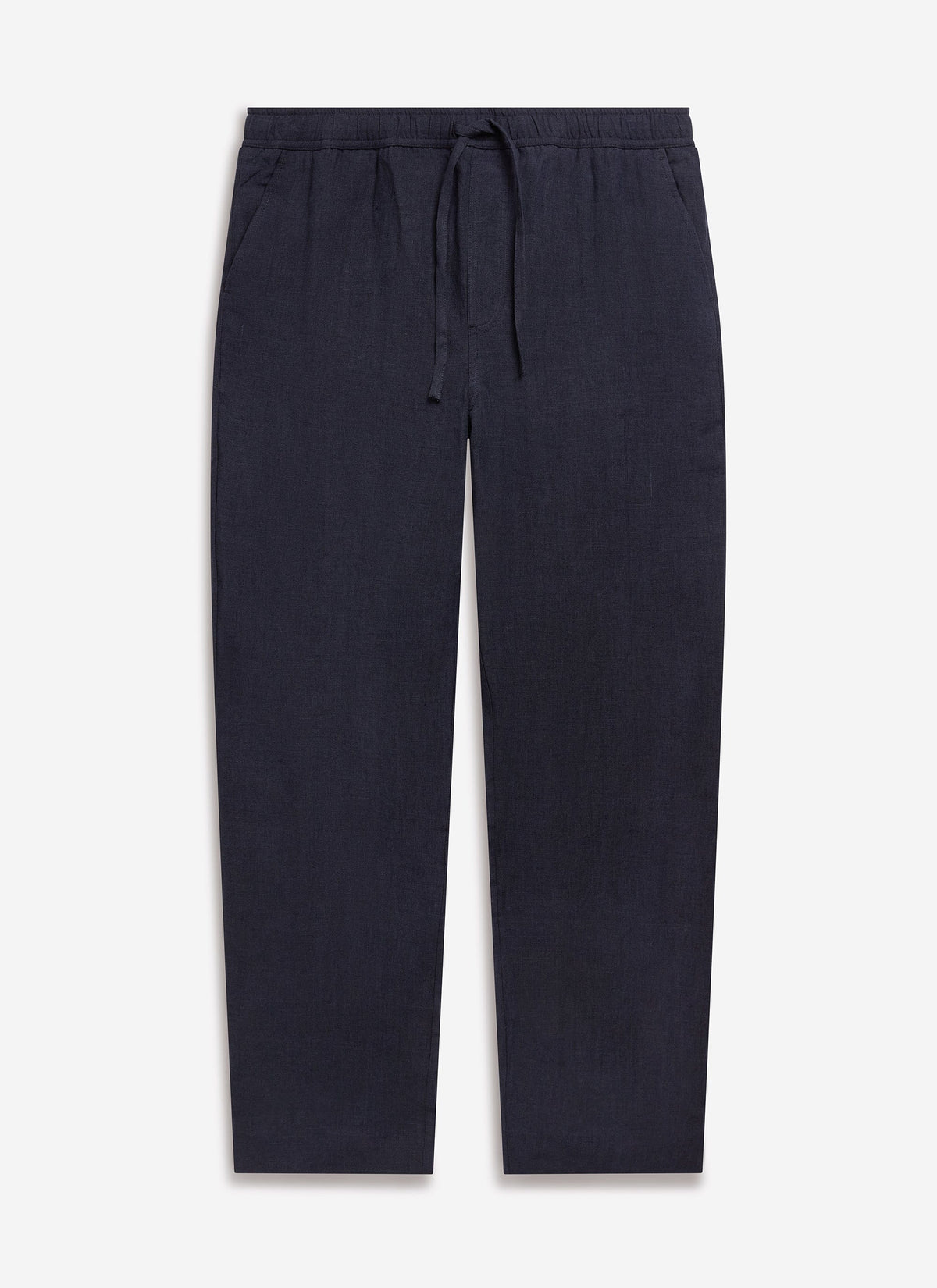 Men's Linen Trousers - Wide Leg - Navy | Percival
