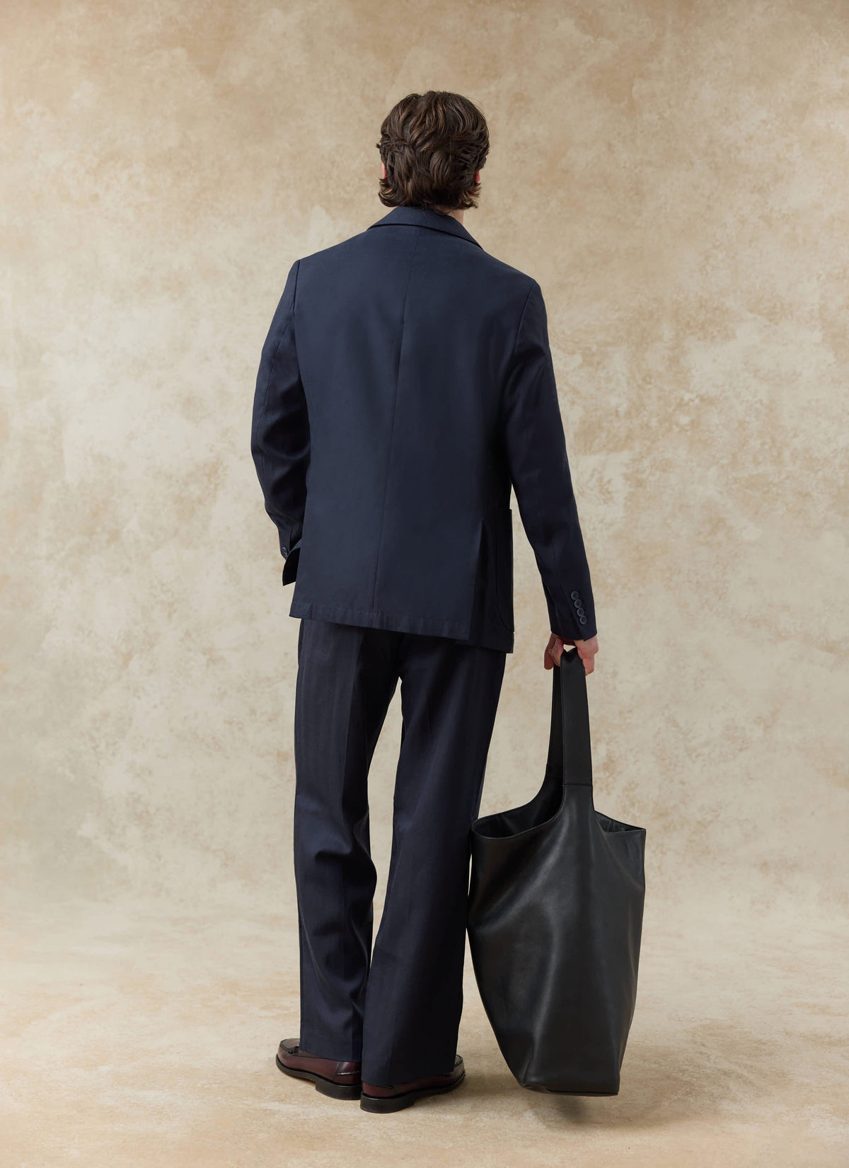Men's Regular Fit Suit - Suit Blazer - Navy Blue - Lyocell | Percival