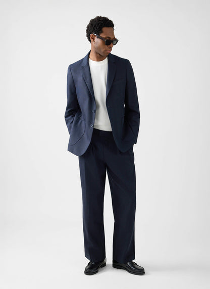 Men's Regular Fit Suit - Suit Blazer - Navy Blue - Lyocell | Percival