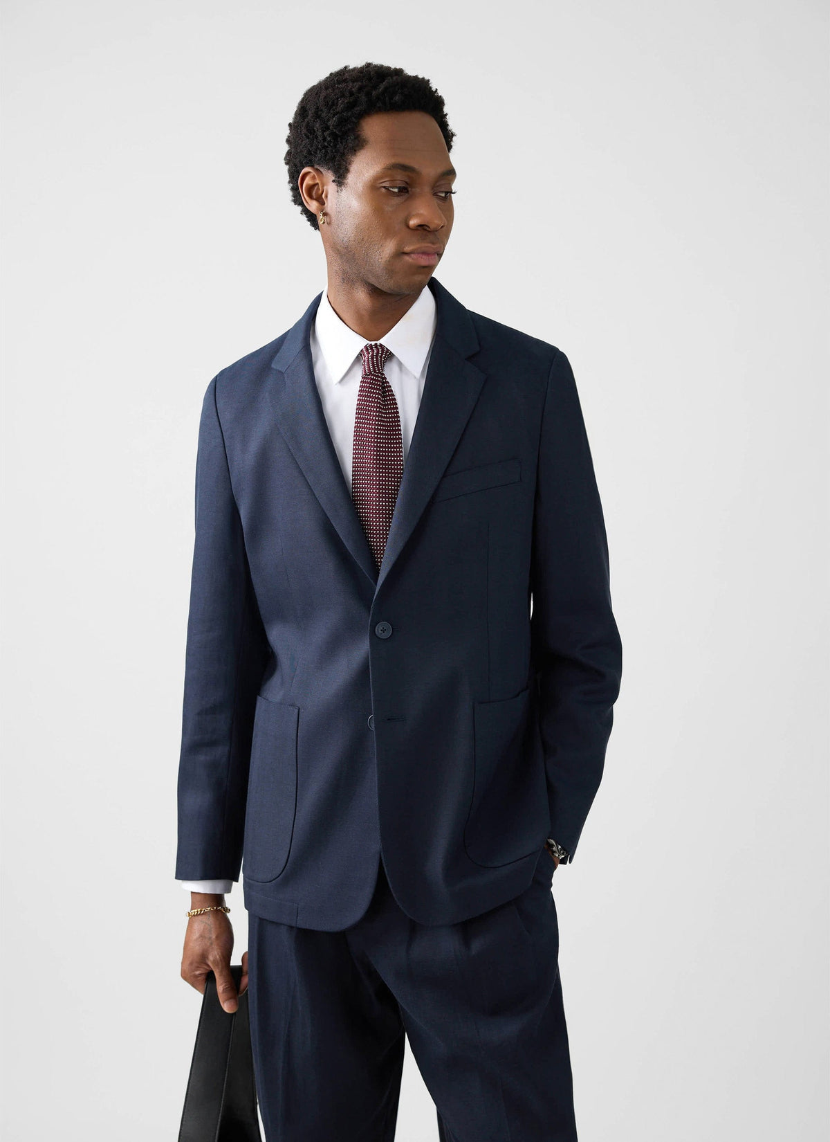 Men's Regular Fit Suit - Suit Blazer - Navy Blue - Lyocell | Percival