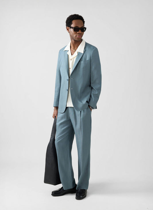 Lyocell Regular Blazer - Slate Blue | Percival