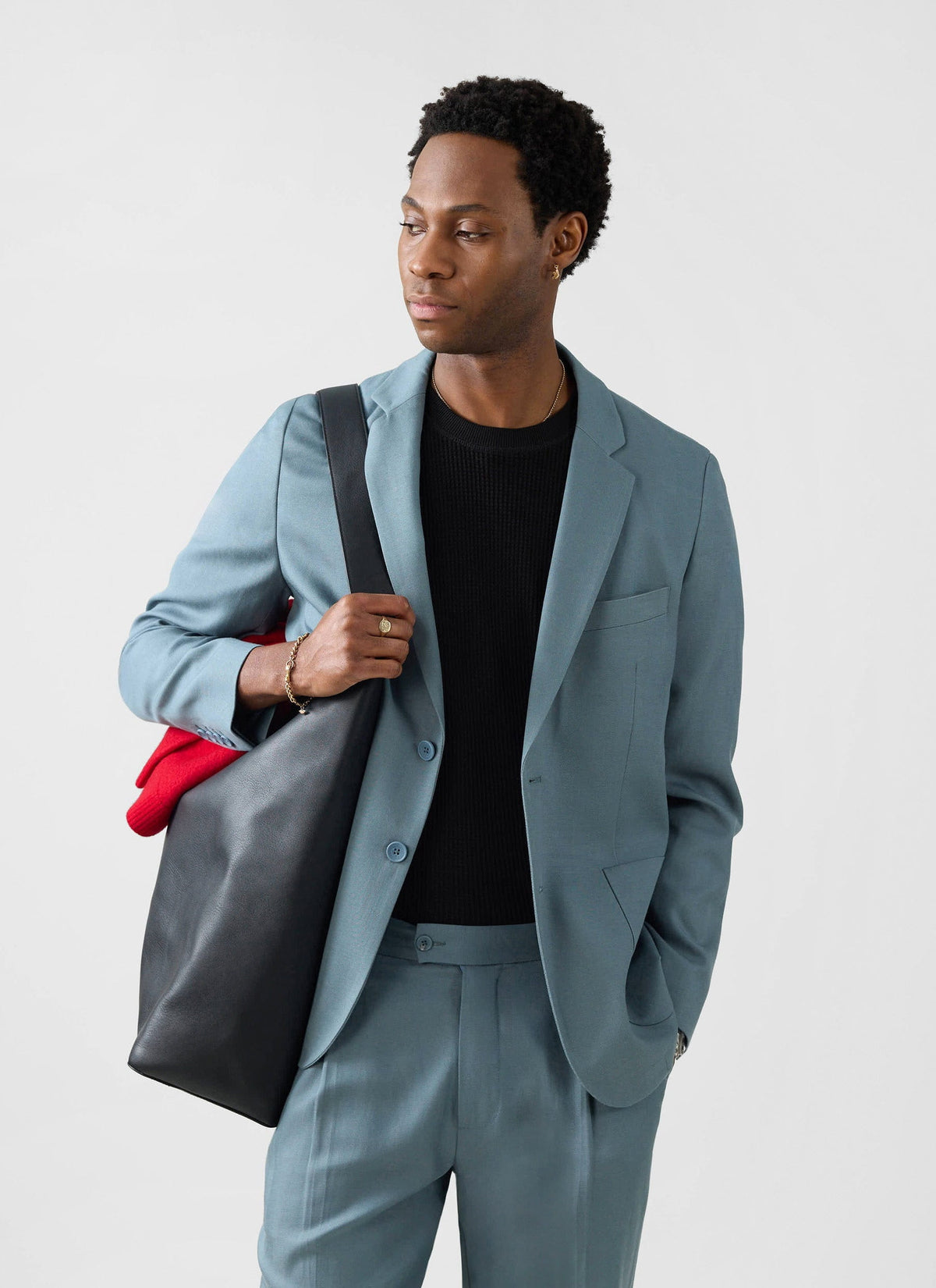 Lyocell Regular Blazer - Slate Blue | Percival