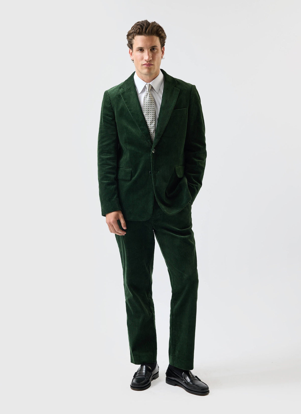 Tailored Blazer - Chunky Cord - Forest | Percival