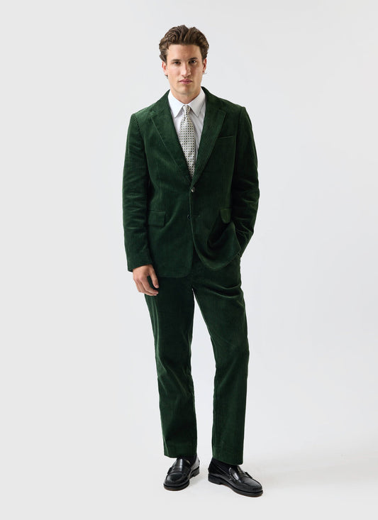 Tailored Blazer - Chunky Cord - Forest | Percival