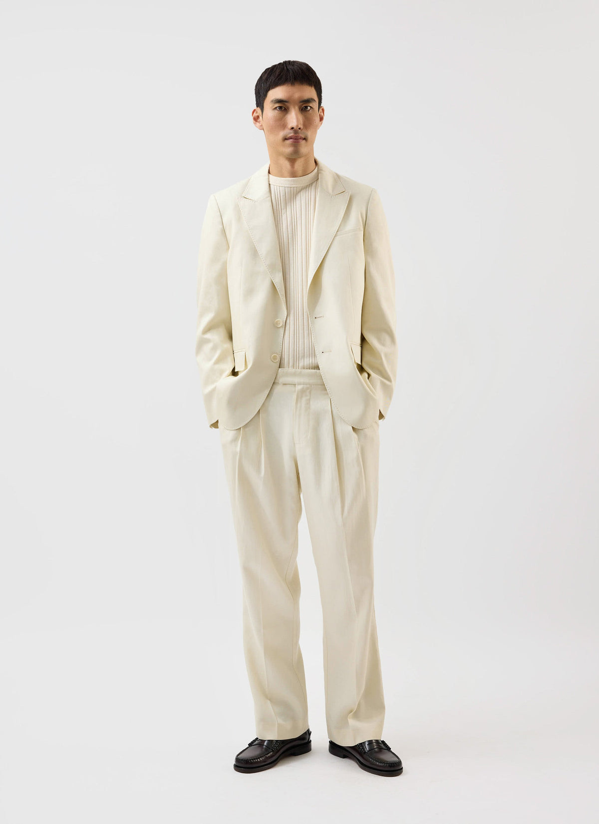 Men's Tailored Blazer - Suit Jacket x Warren - Ecru Cream | Percival