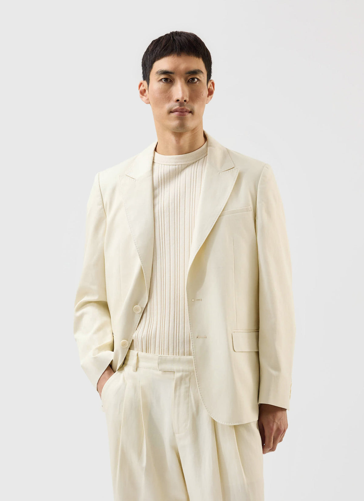Men's Tailored Blazer - Suit Jacket x Warren - Ecru Cream | Percival