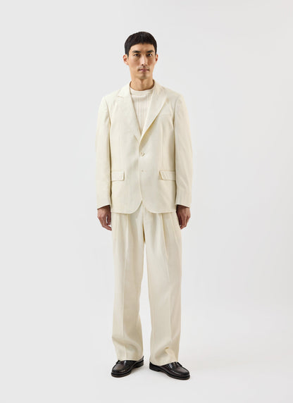 Men's Tailored Blazer - Suit Jacket x Warren - Ecru Cream | Percival
