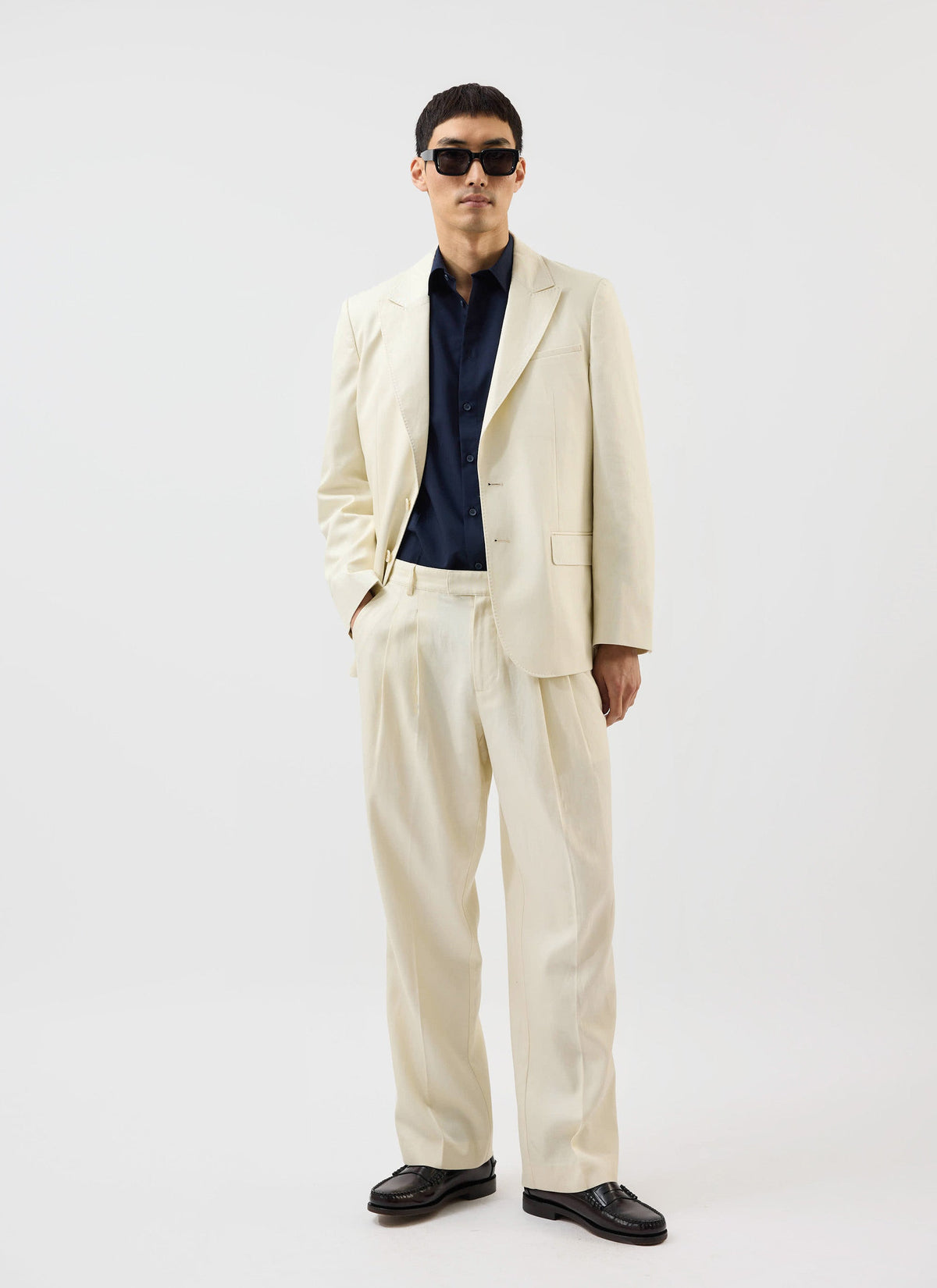 Men's Tailored Blazer - Suit Jacket x Warren - Ecru Cream | Percival