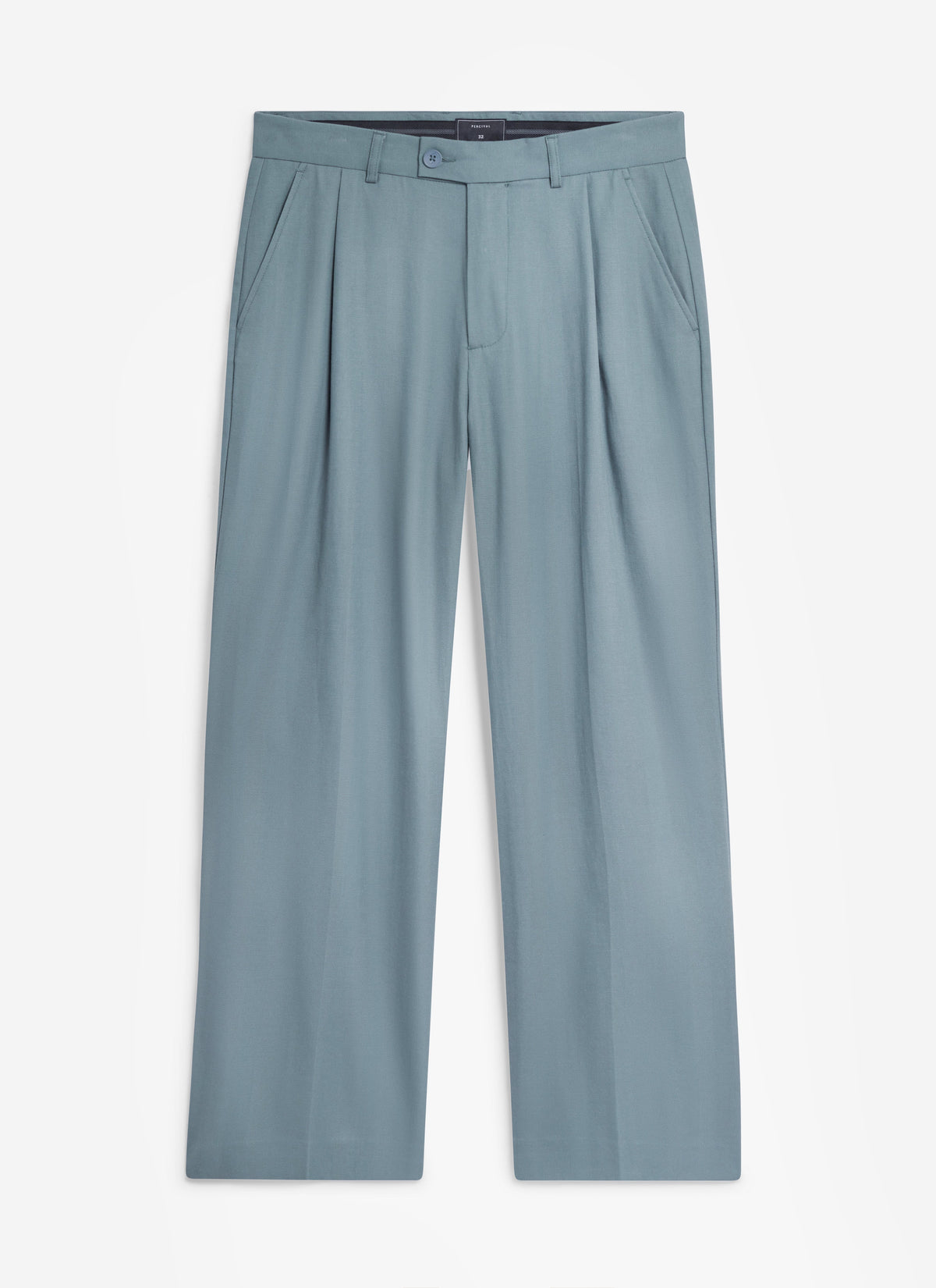 Men's Pleated Trousers - Relaxed Fit - Slate Blue - Lyocell | Percival