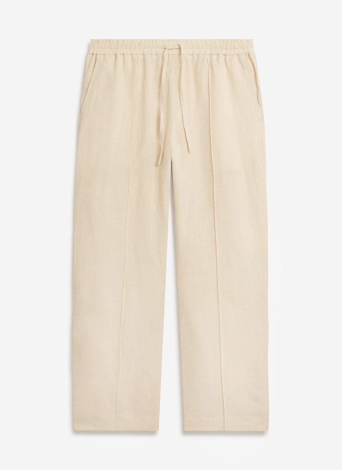 Men's Linen Trousers - Lorena Wide Leg - Cream | Percival