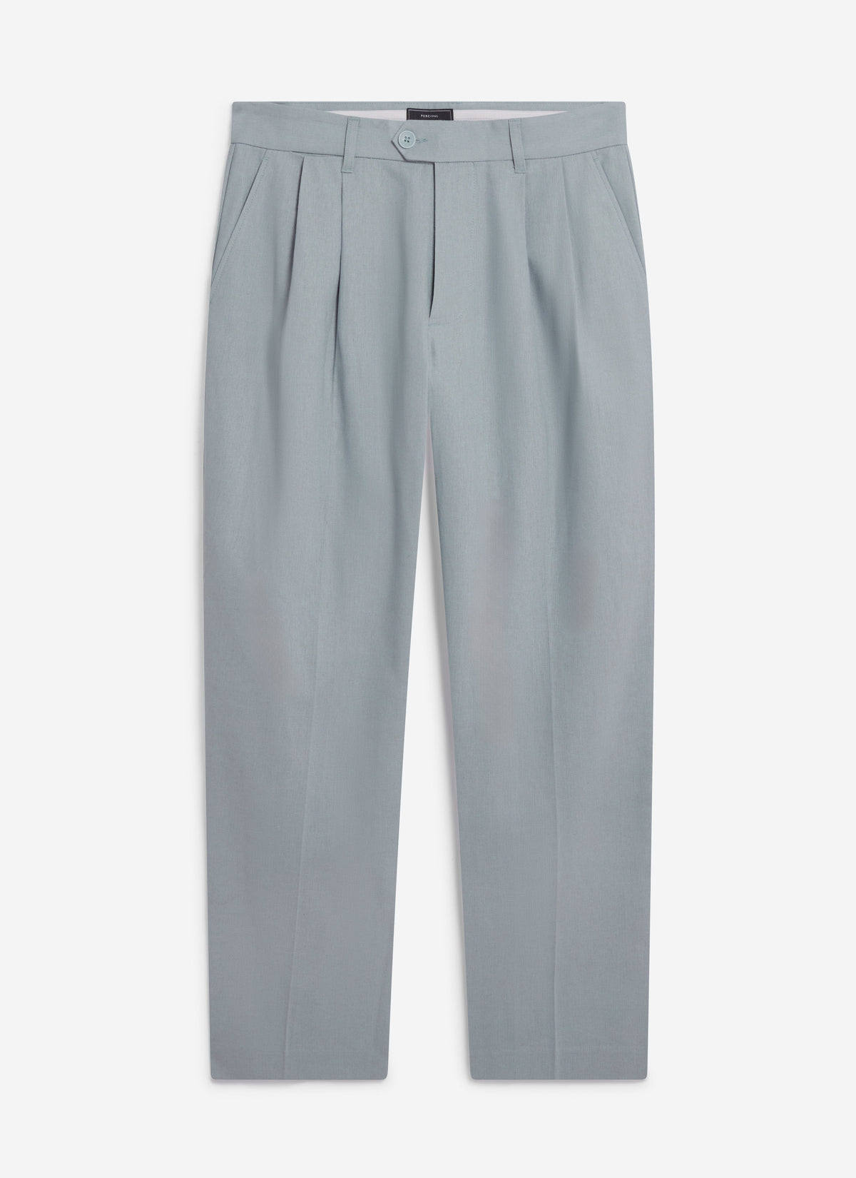 Men's Pleated Trousers - Tailored Linen Suits - Light Blue | Percival