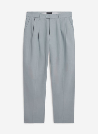 Men's Pleated Trousers - Tailored Linen Suits - Light Blue | Percival