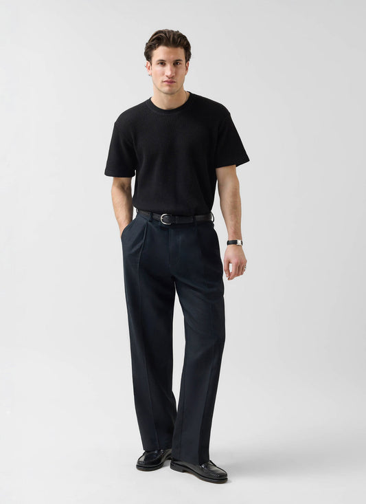 Wide Leg Trousers - Linen - Black | Percival