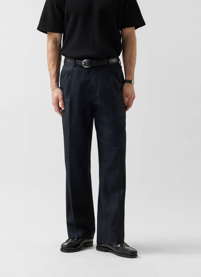 Wide Leg Trousers - Linen - Black | Percival