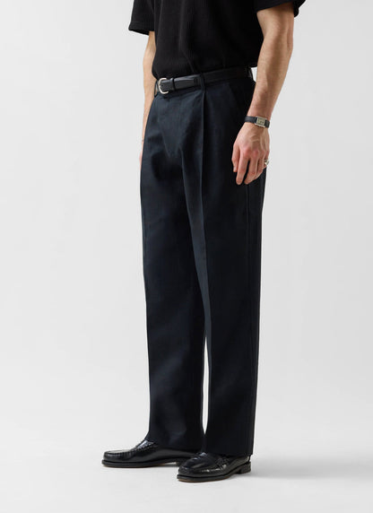 Wide Leg Trousers - Linen - Black | Percival