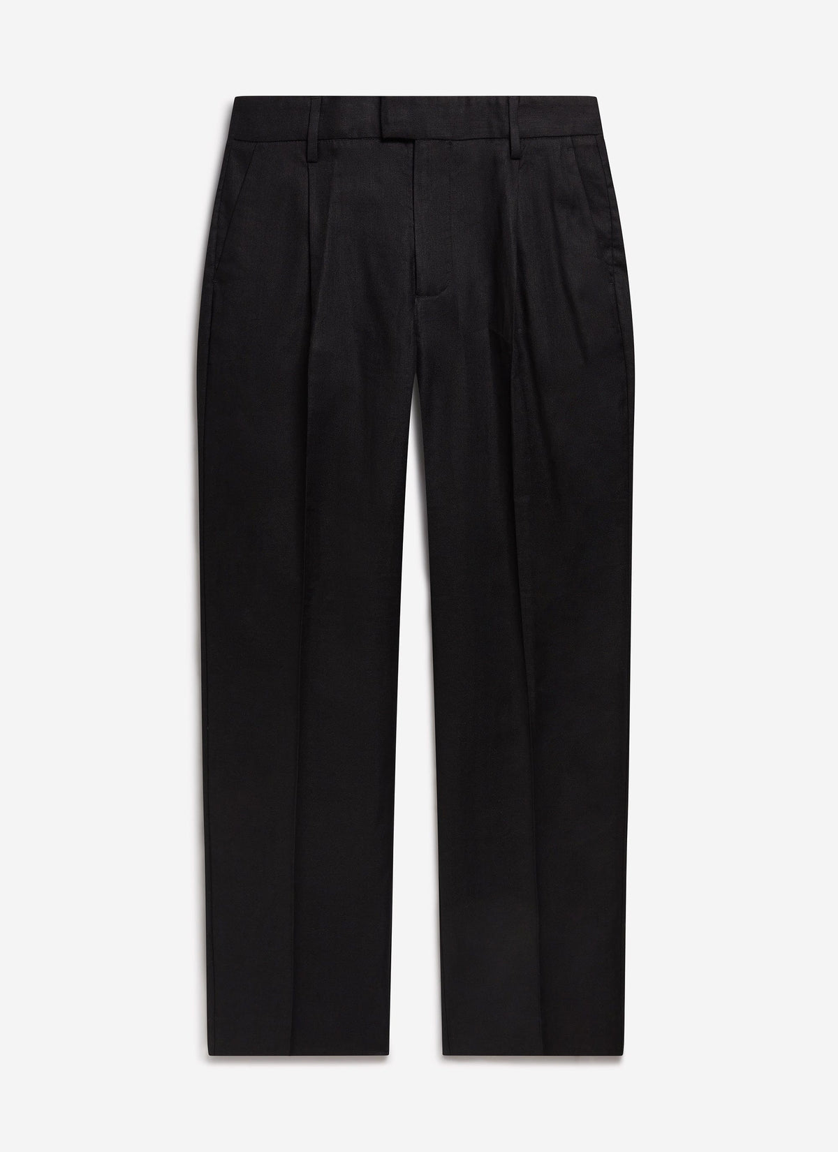 Wide Leg Trousers - Linen - Black | Percival