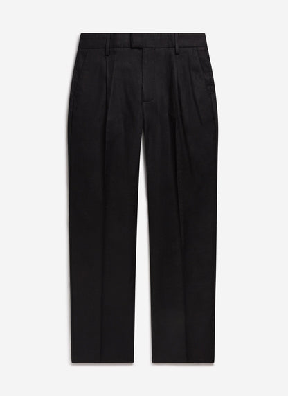 Wide Leg Trousers - Linen - Black | Percival