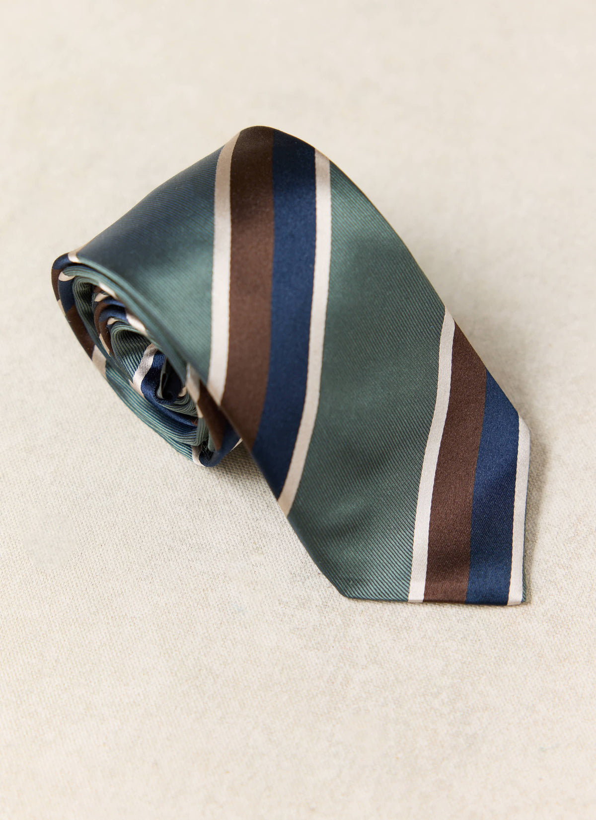 Men's Forest Silk Stripe Tie - Multi Stripe | Percival