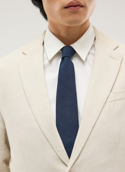 Linen Tie - Navy | Percival