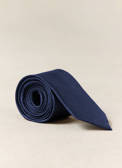 Men's Silk Grenadine Tie - Navy | Percival
