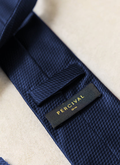 Men's Silk Grenadine Tie - Navy | Percival