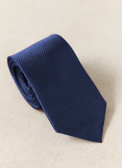 Men's Silk Grenadine Tie - Navy | Percival