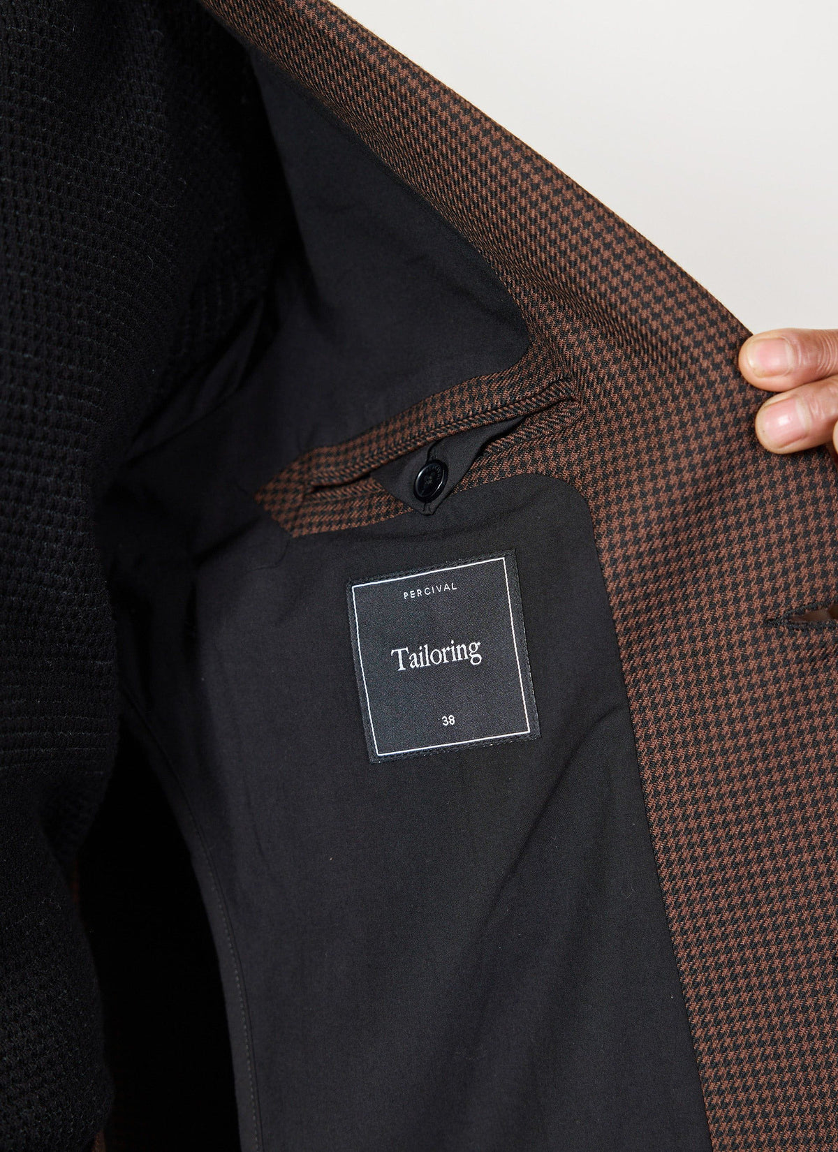Men's Tailored Blazer - Houndstooth - Espresso Brown | Percival