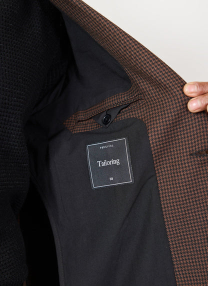 Men's Tailored Blazer - Houndstooth - Espresso Brown | Percival