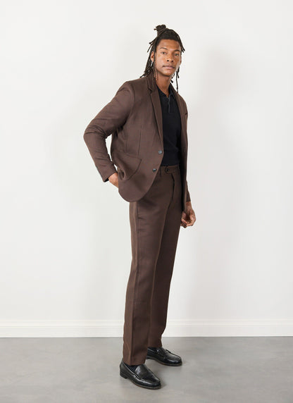 Men's Tailored Blazer - Houndstooth - Espresso Brown | Percival