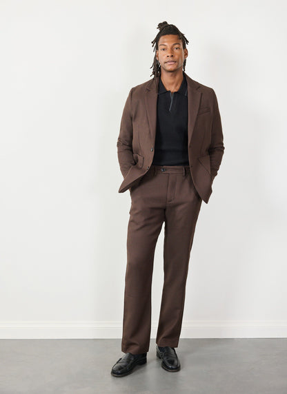 Men's Tailored Blazer - Houndstooth - Espresso Brown | Percival