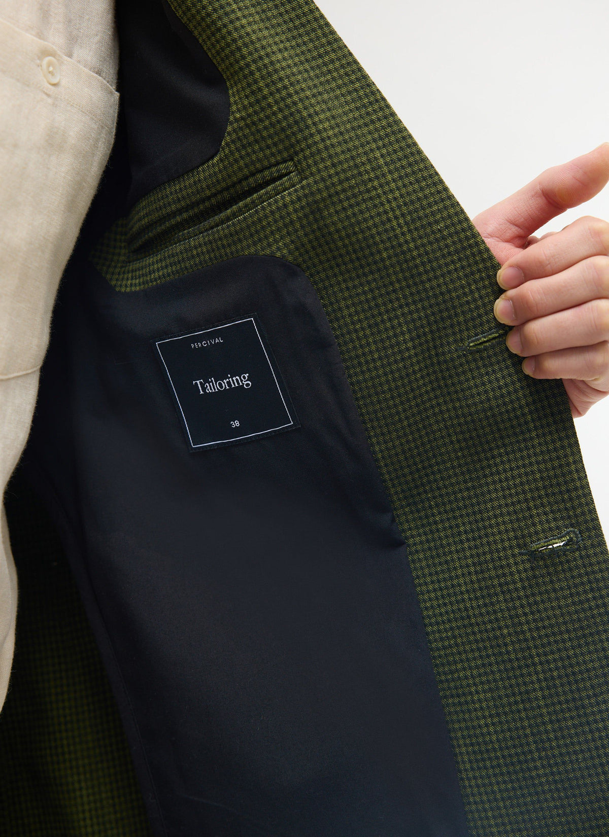 Men's Houndstooth Relaxed Blazer - Suit Jacket - Forest Green | Percival