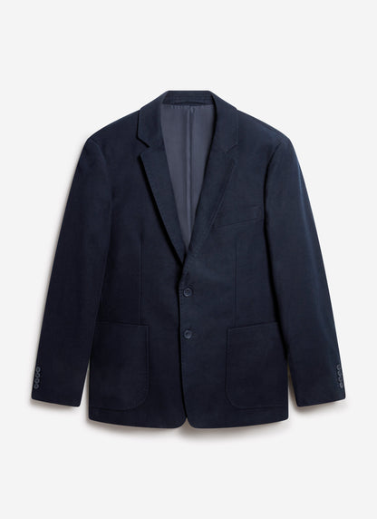 Tailored Moleskin Blazer - Navy | Percival
