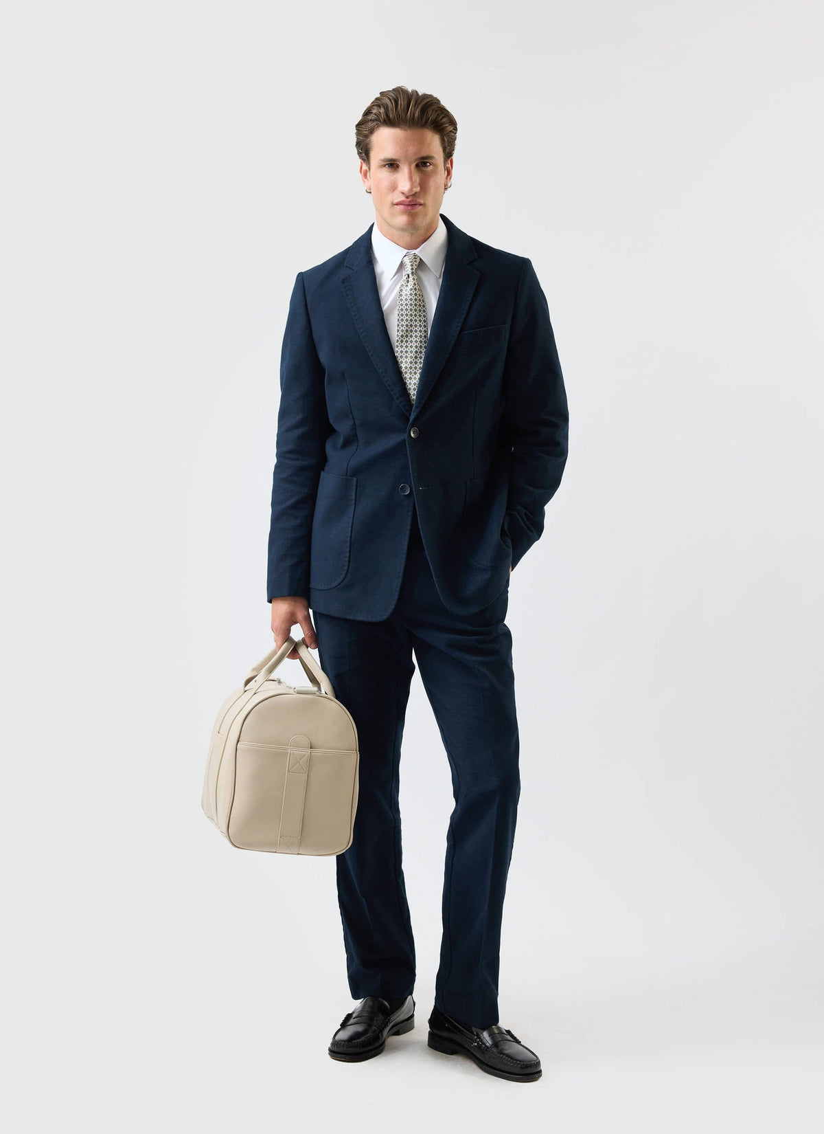 Tailored Moleskin Blazer - Navy | Percival
