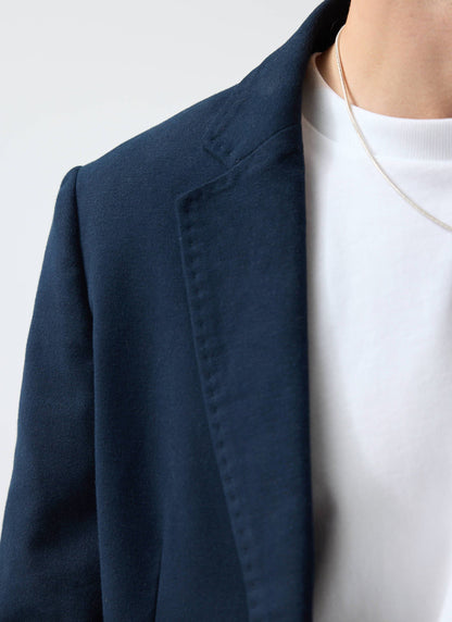 Tailored Moleskin Blazer - Navy | Percival